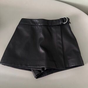 Zara Toddler Black Faux Leather Skort with Buckle